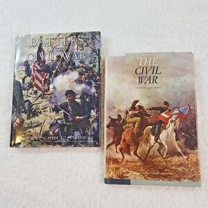 Civil War 2 Book Lot Battles 1861-1865 Robert Paul Jordan Illustrated History